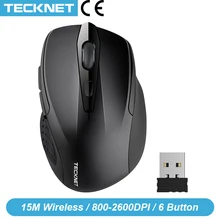 TeckNet souris sans fil USB 2600DPI réglable USB récepteur optique souris d'ordinateur 2.4GHz souris ergonomique pour ordinateur portable souris(China)