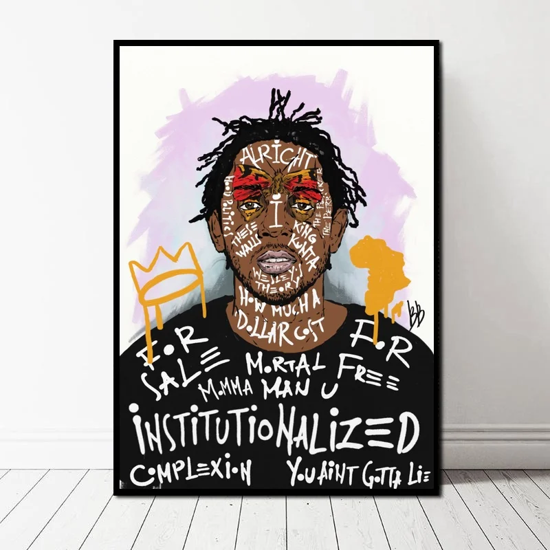 Hot Rap Hip Hop Kendrick Lamar Music Singer Poster Canvas Art Print Wall Pictures for Living Room No Frame | Дом и сад