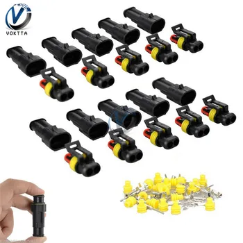 

5 Set 1/2/3/4/5/6 Pin HID Plug Waterproof Car Connector Sealed Electrical Automotive Wire Connector Flame Retardancy Auto Kit
