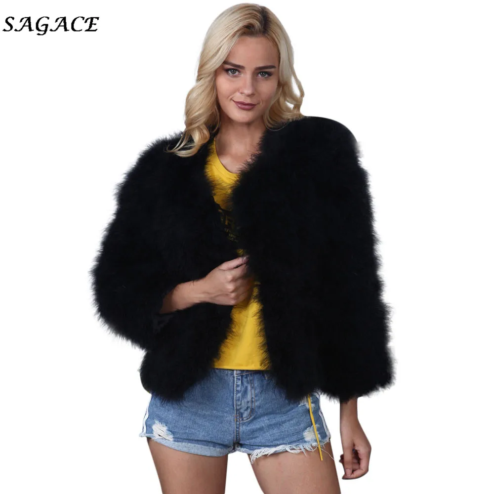 

Clothes Coats Women Fashion Warm Solid Soft Lady Winter Lady Casual Faux Fur Ostrich Feather Soft Fur Coat Jacket Fluffy Xmax