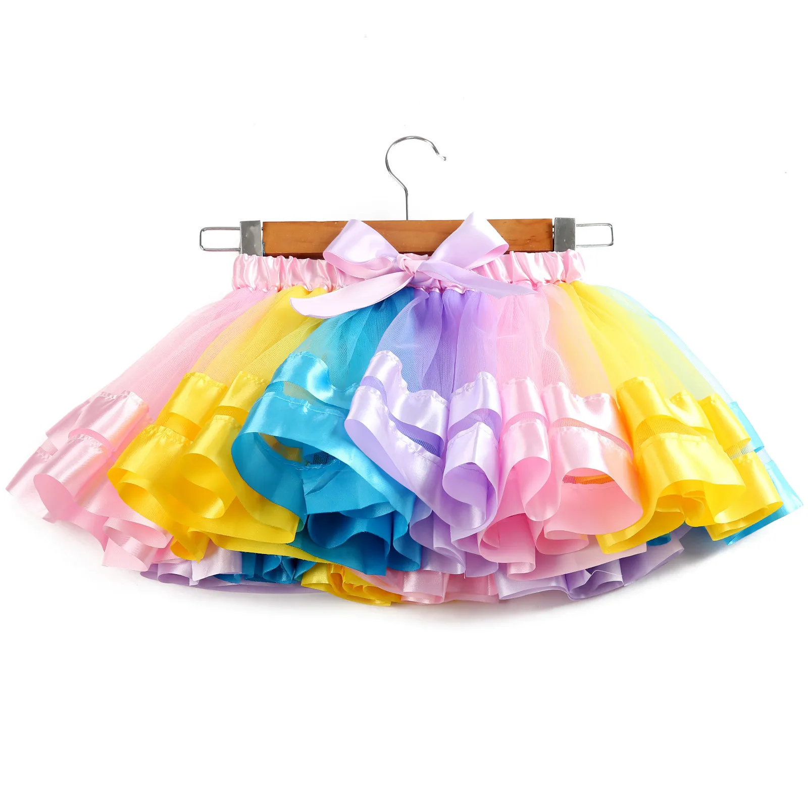 Baby Tutu Skirt Infant Girls Colorful Rainbow Tulle Skirt Princess Mini Dress Children Clothing Pettiskirt Toddler Cloth TTS09