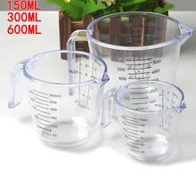 Mug Measuring-Cup Scale Plastic Transparent 150/300/600ml Clear Spout Pour Show 3sizes