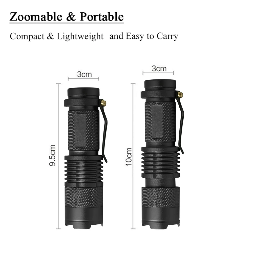 D25 Alibrit 2000LM Мини светодиодный фонарик УФ-фонарик AA/14500 Регулируемый зум-фокус фонарь лампа Penlight водонепроницаемый для наружного