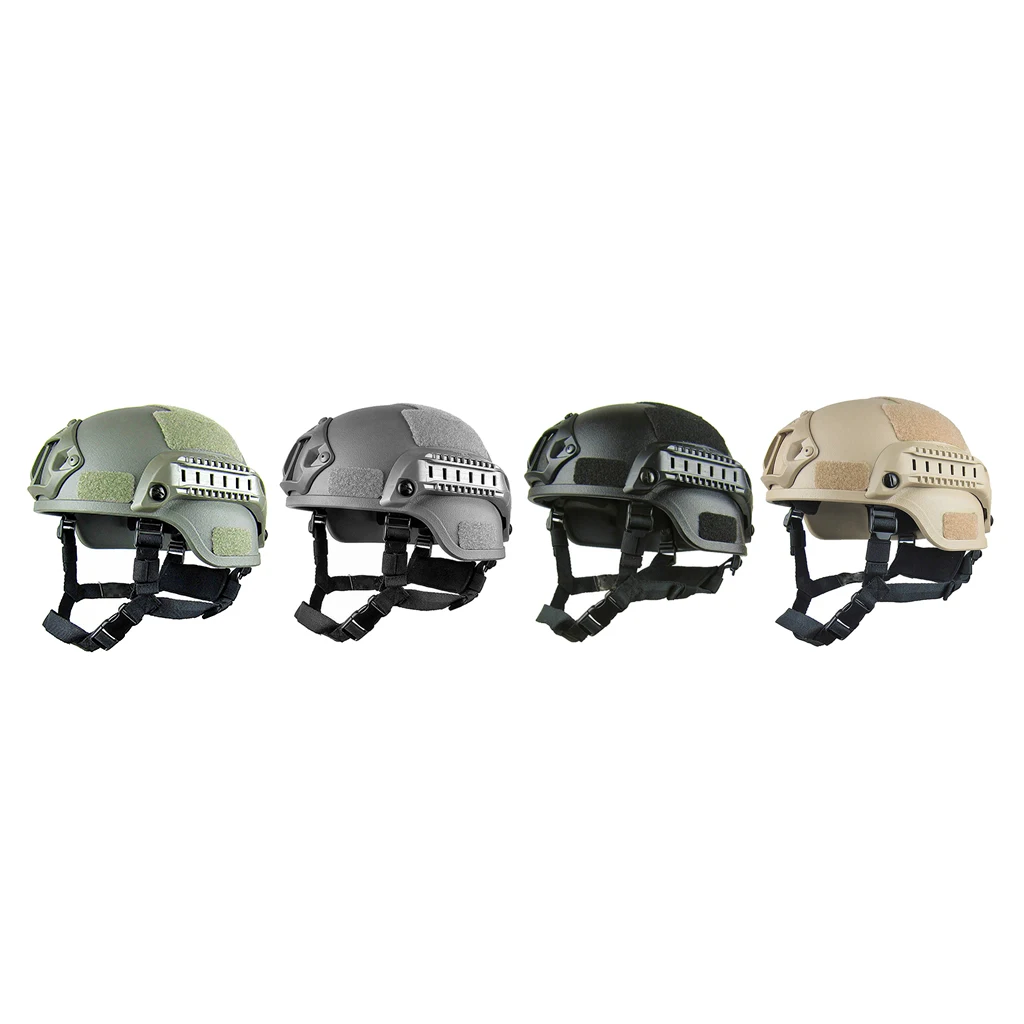 High Quality ABS Tactical Helmet Adjustable Military Helmet w/ Side Rails Outdoor Tactical Painball CS SWAT Riding Protect Gear
