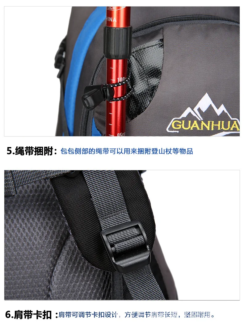 New Style Outdoor Large-Volume Backpack Sports Backpack Mountaineering Bag Men And Women Hiking Bag Travel Bag Customizable