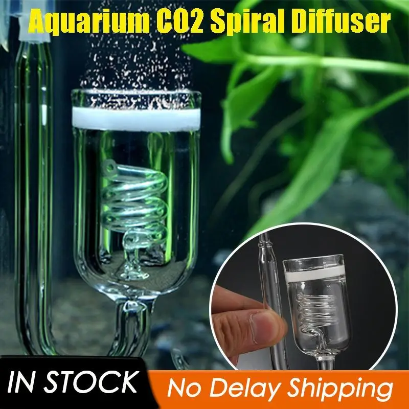 IAFVKAI CO2 Diffusor Spiral CO2 System Zerstäuber Diffusor mit 2X Saugnapf  für Aquarium Pflanzen Tank Zubehör : : Haustier