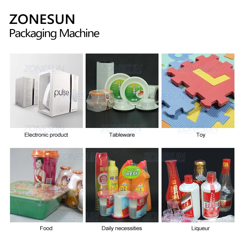 ZONESUN Jet термоусадочный аппарат для упаковки в пленку упаковка косметических средств книга еды CD печенья упаковочная машина для карт