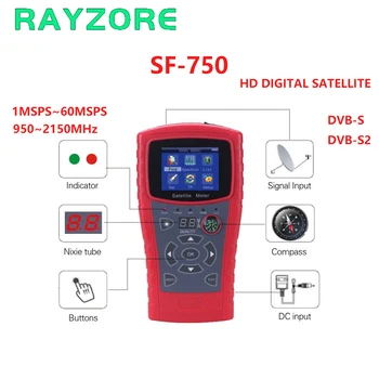 

SF-750 HD Digital Satellite Finder Support DVB-S, DVB-S2 1Msps~60Msps Symbol rate 950~2150MHz Frequency range Satellite Receiver