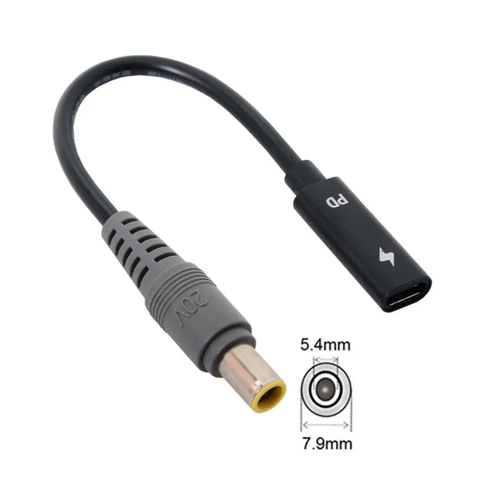 

USB3.1 Type C female USB C to Lenovo DC 7.9*5.4mm macBookair pro Surface pro 3/4/5/6 Power PD Charge Cable fit for Laptop 18-20V