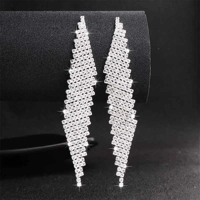 ERS-J4044-Silver Miallo, новинка, свадебные серьги с австрийскими кристаллами и кисточками, свадебные Женские Висячие серьги для невесты, подружки невесты, ювелирные изделия, подарки - Окраска металла: ERS-J4044-Silver