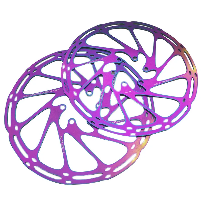 160/180/203mm Mtb Bicycle Rotor Mountain Bike Center Line Colorful