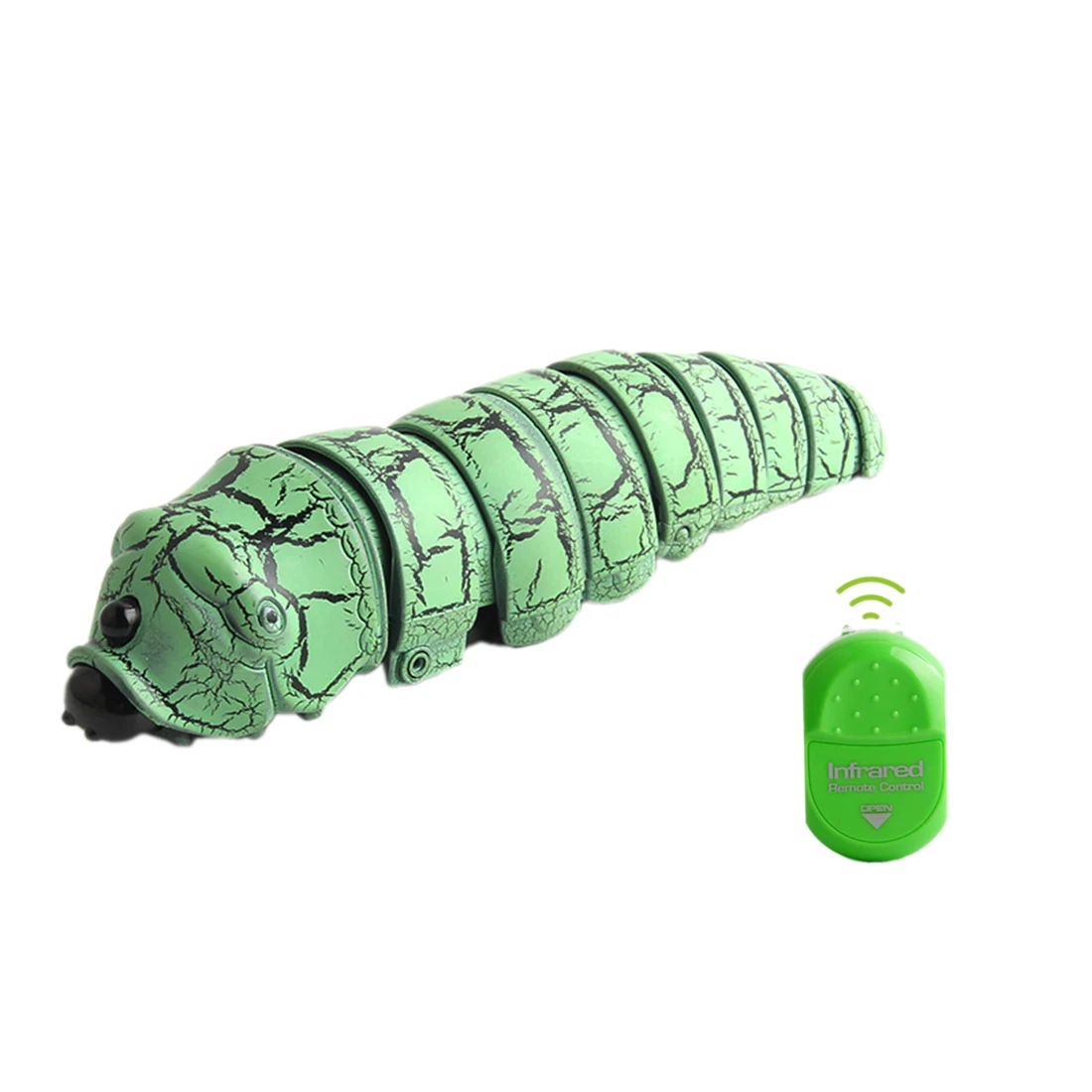 XQT Children RC Fake Caterpillar Infrared RC Reptile Insect Funny Toys - Green