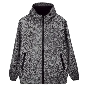 

Men's Reflective Jacket Gray Men/women Windbreaker Jackets Hooded Harajuku Streetwear Female Outdoor Sports Camping Hiking W0823