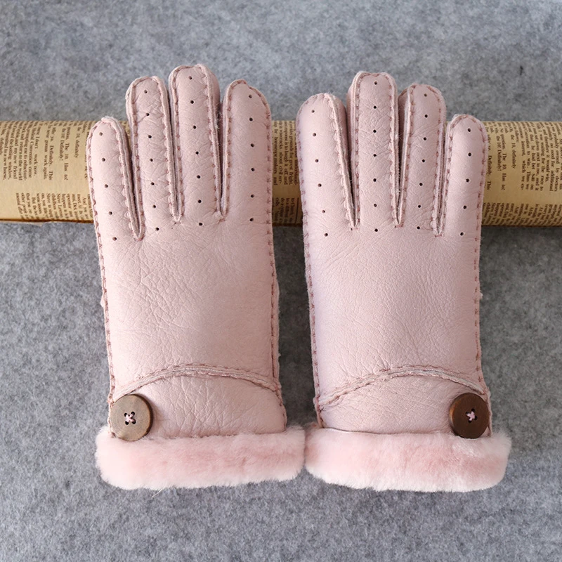 New Style Women Female Gloves Winter Warm Women Leather Waterproof Driving Full Finger Gloves Touch Screen Gloves For Mobile