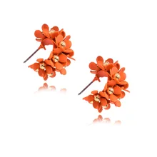 Модные корейские маленькие полукруглые сережки в форме C, цветные серьги-гвоздики в форме цветка, цветочные серьги из бисера, ювелирные изделия для женщин