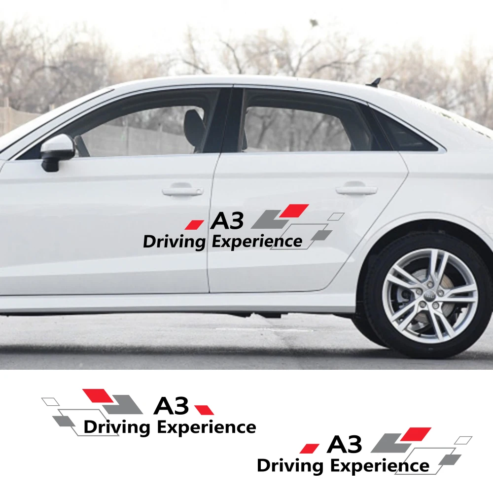 

2pcs Car Door Side Sticker Auto Vinyl Film Decals For Audi A3 8P 8V A4 B6 B8 B7 A6 C5 C6 C7 Q5 Q7 Styling Car Tuning Accessories