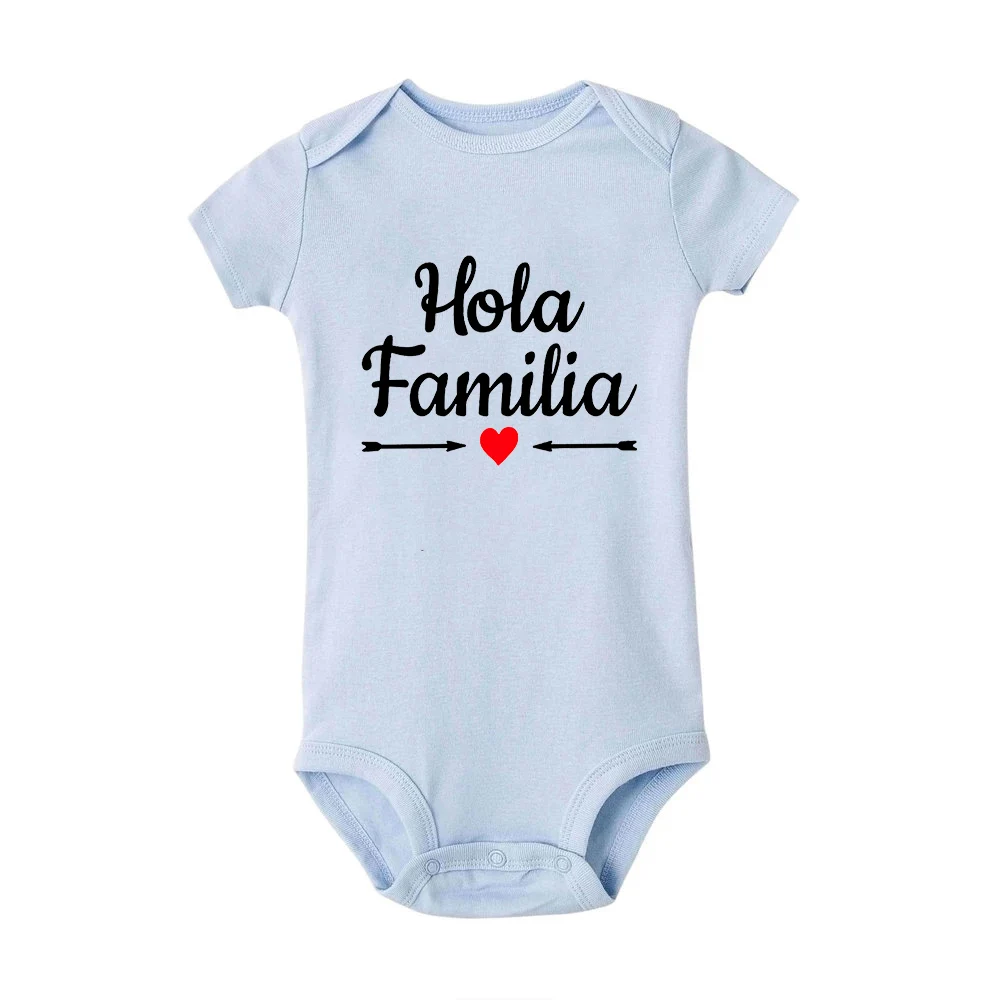 black baby bodysuits	 Hola Familia Spanish Funny Baby Newborn Rompers Boy Girl Casual Comfortable Bodysuits Outfits Infant Born Crawling Clothing Ropa cute baby bodysuits Baby Rompers