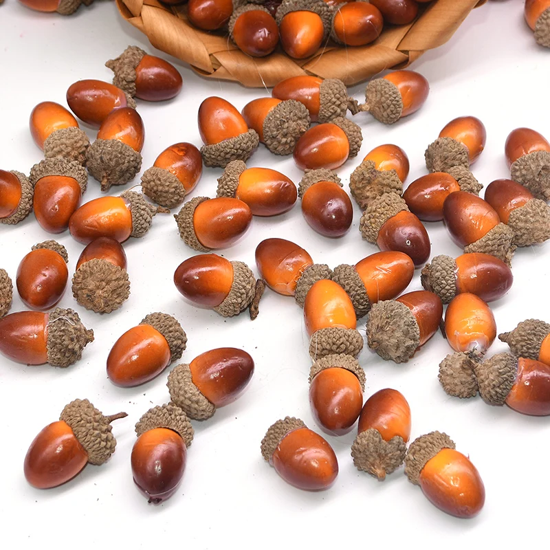 

20Pcs/lot 3cm Mini Realistic Artificial Acorn Oak Nut Simulation Pine Cones Fake Fruit Ornament Christmas Home Decor Xmas Bauble