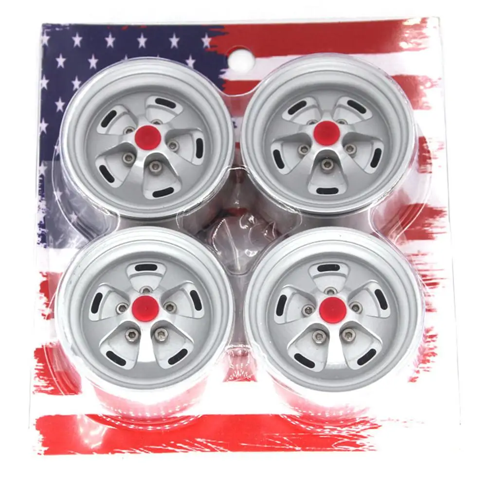 

None 4Pcs Matte Silver 1.9 Beadlock Wheels Rims for 1/10 RC Crawler Axial SCX10 II 90046 Traxxas TRX4 D90