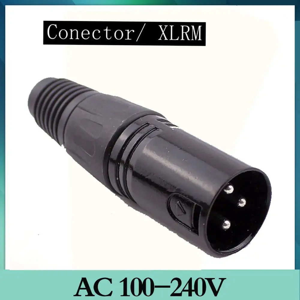 

5pc Connector / XLRM connector can be soldered for DIY E-bike replacement battery 3 pins black XLR connector microphone connecto