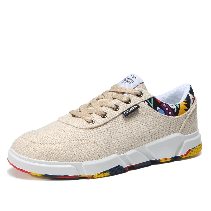 

Graffti Casual Vulcanize Shoes for Men Lace-Up Sewing Canvas Flat Shoes Low Cut Spring Autumm Boys Classics Students Sneakers