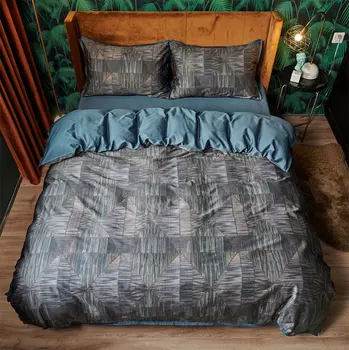 

Modern geometric bedding set adult man,full queen king 60s cotton vintage double home textile bed sheet pillow case quilt cover