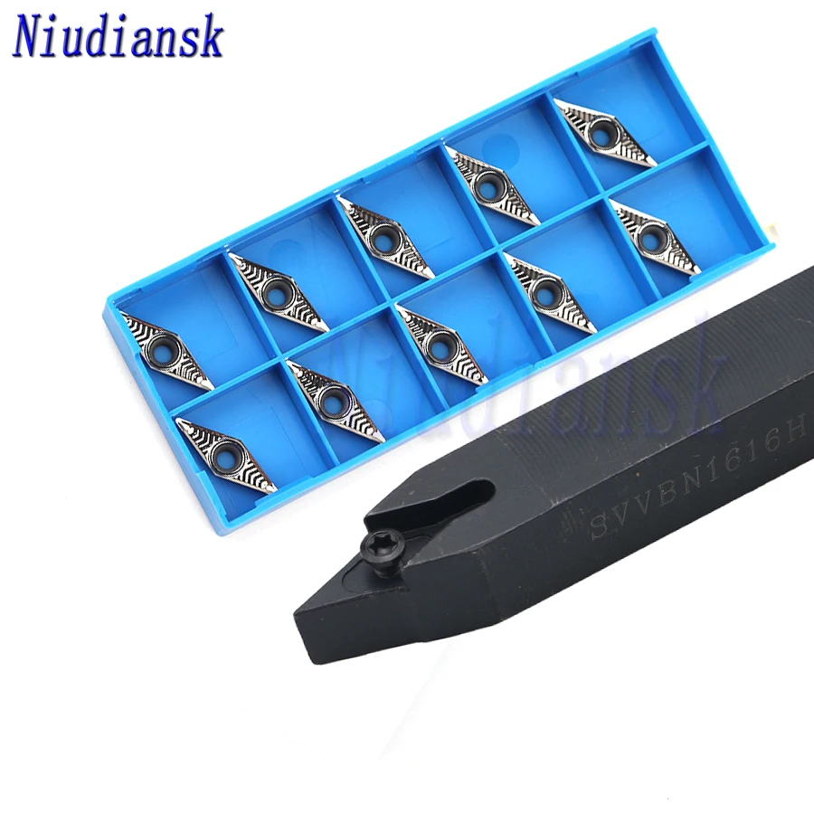 

10pcs VBGT1103 Carbide Inserts SVVBN1010 1212 SVVBN1616H11 External Turning Tool Arbor SVVBN2020K11 SVVBN2525M11 Lathe Tool Set