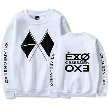 

KPOP EXO NEW ALBUM 2019 Sixth Album OBSESSION WE ARE ONE EXO Print O-neck Sweatshirt Harajuku Round Collar Men/Women Sweatshirt