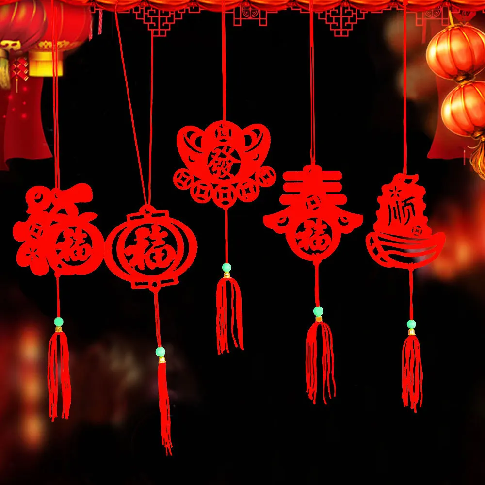 6pcs/pack Chinese New Year Decoration Pendant Non woven Chinese Style