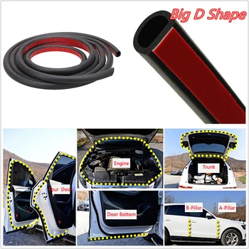 

8M Universal Car D Shape Rubber Seal Weather Strip Hollow Door Window Edge Moulding Trim Decorate Weatherstrip