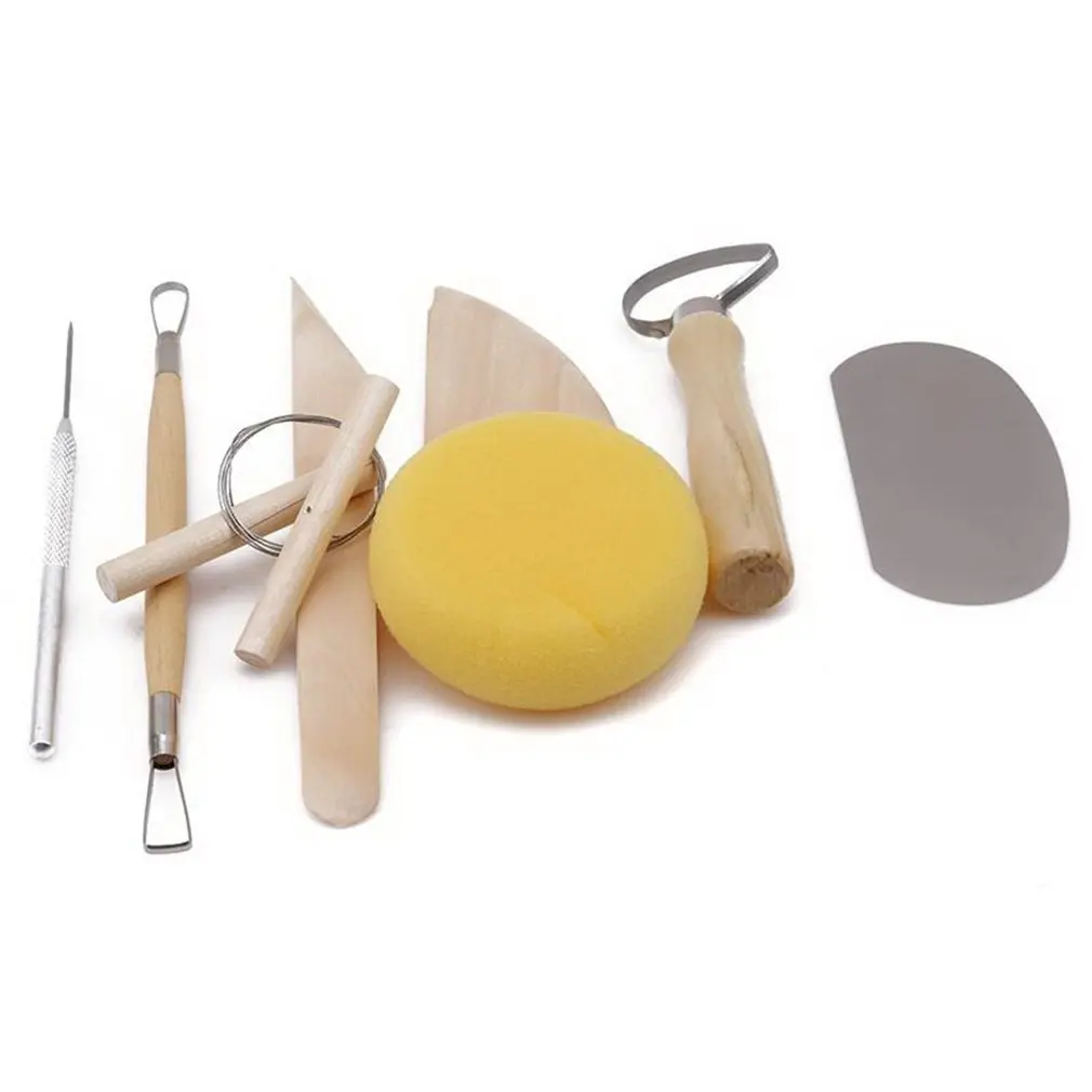 8PCS Pottery Clay Sculpting Tool Sets DIY Art Crafts Kits Wooden Handle Shapers Modeling Ceramics Tools | Инструменты