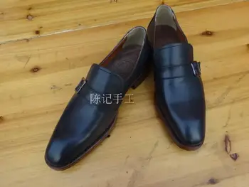 

Zapatillas Hombre Handmade Monks Casual Leather Italian Calfskin Sole Customize Zapatos Hombre Derby Shoes Genuine Leather Solid