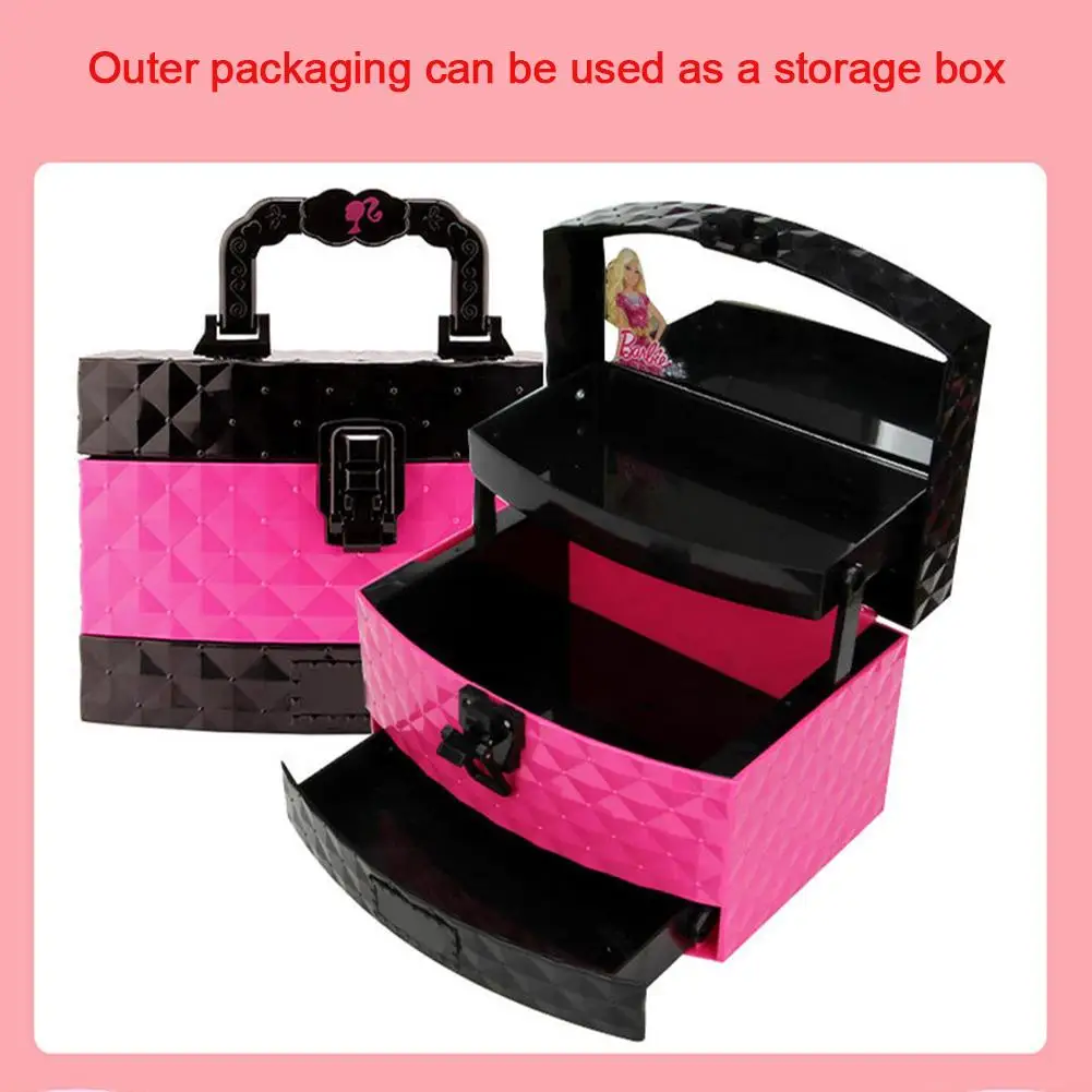 Kids Make Up Toy Set Cosmetic Play Kit For Girls Princess Makeup Box Makeup Palette For Girls Lipstick Show Play House Toy