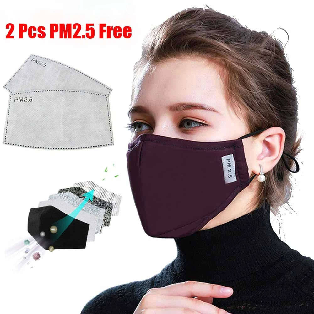 

KN95 Mouth Mask PM2.5 Cotton Unisex Anti Dust Mask Activated Carbon Filter Windproof Mouth-muffle Bacteria Proof Flu Face Masks