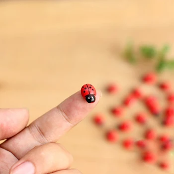 

10Pcs Mini Ladybird Red Beetle Ladybug Fairy Doll House Garden Decor Ornament Q1FD