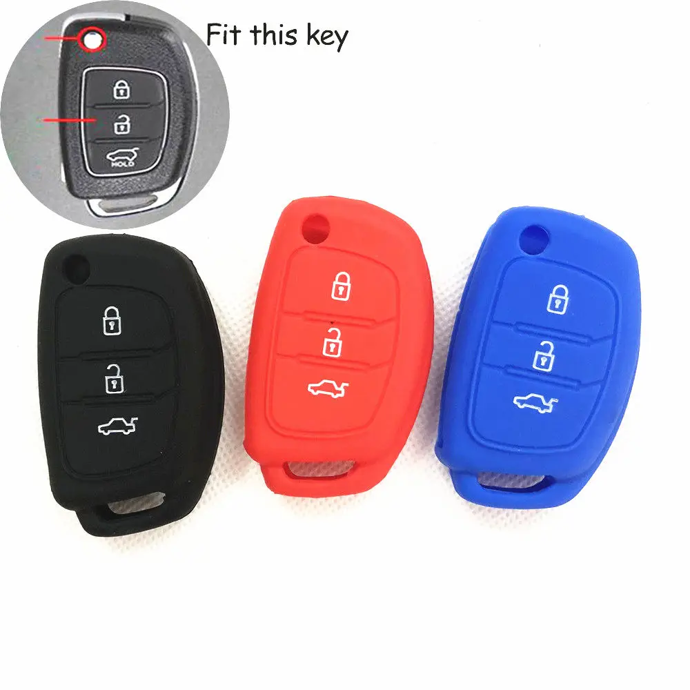 

3 Button Silicone Remote Flip Key Cover Fob Case Fit For Hyundai Avante Porter Grandeur Sonata Santafe i30 HB20 Solaris ix35