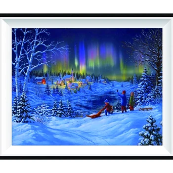 

5D DIY Diamond Ice And Snow Painting Shiny Diamond 35x25 Paste Diamond Size Mural Embroidery Mosaic Home Decoration