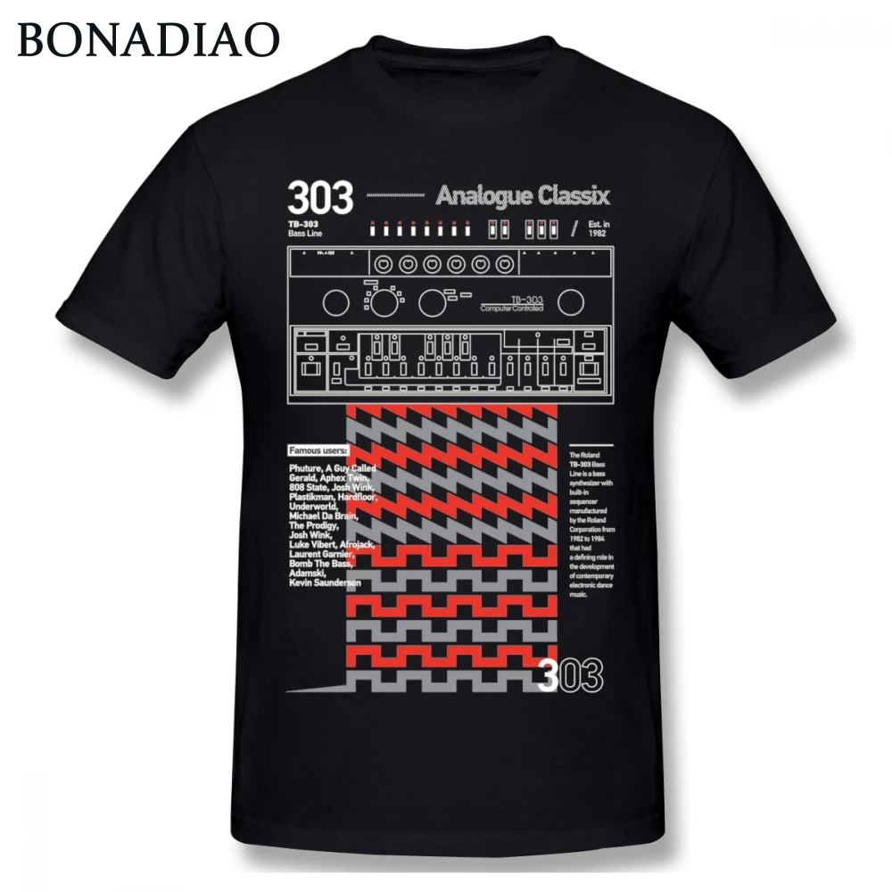 Girocollo Design Unico Roland Tb-303 T-Shirt Per Strumenti Musicali Uomo Stile Retrò Camiseta