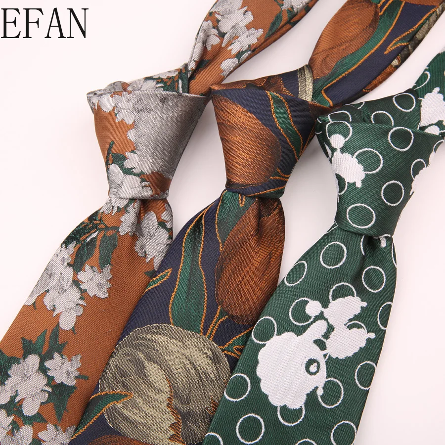 

New Casual Fashion Flower Tie Men's Polyester Silk Jacquard Tie for Men and Women 7CM Hand Tie Spring Tide Korean Style