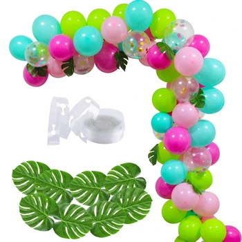 

Birthday Party Colorful Confetti Balloon Arch Kit Aloha Balloon Banner Summer Party Balloon Garland Hawaii Balloon Kit
