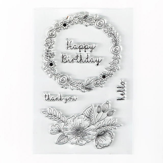 Tampon Transparent Joyeux Anniversaire  Silicone Stamps Scrapbooking  Birthday - Stickers - Aliexpress