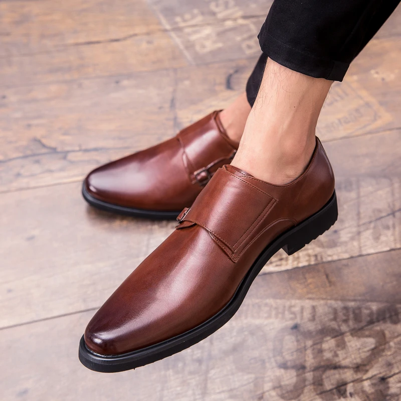 

GOODRSSON Spring/Autumn Men Leather Oxford Flat Classic Formal Shoes Round Toe Business Shoes Black Brown plus size 38-48 sapato
