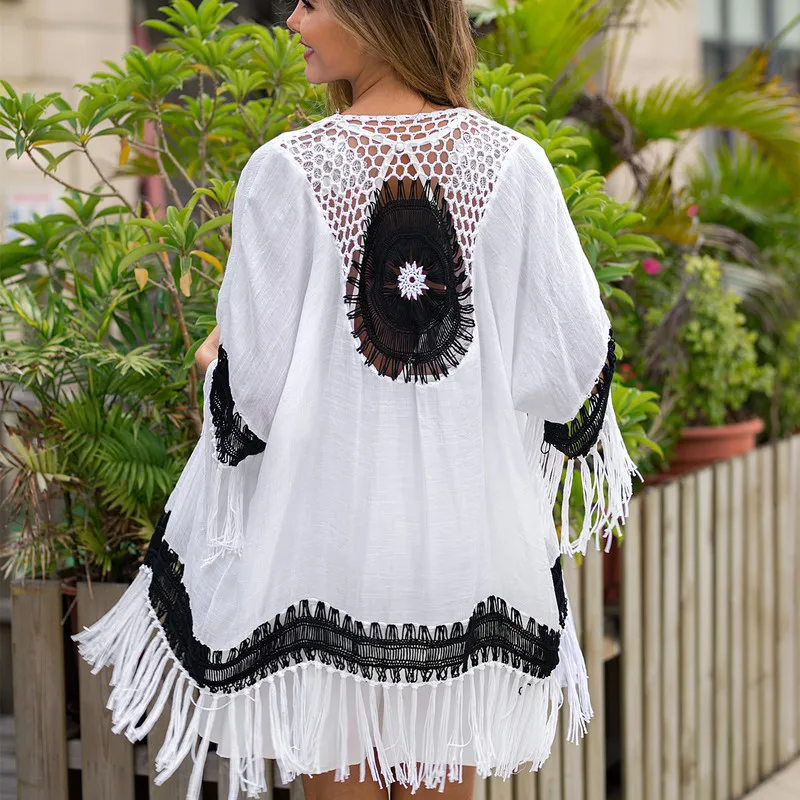 Beach Coverups For Women Swim Suit Cover Up Capes Outing Sarong Tunics De Praia 2020 Bathing Ups Plus Size Swimsuit Outwear Cape | Женская