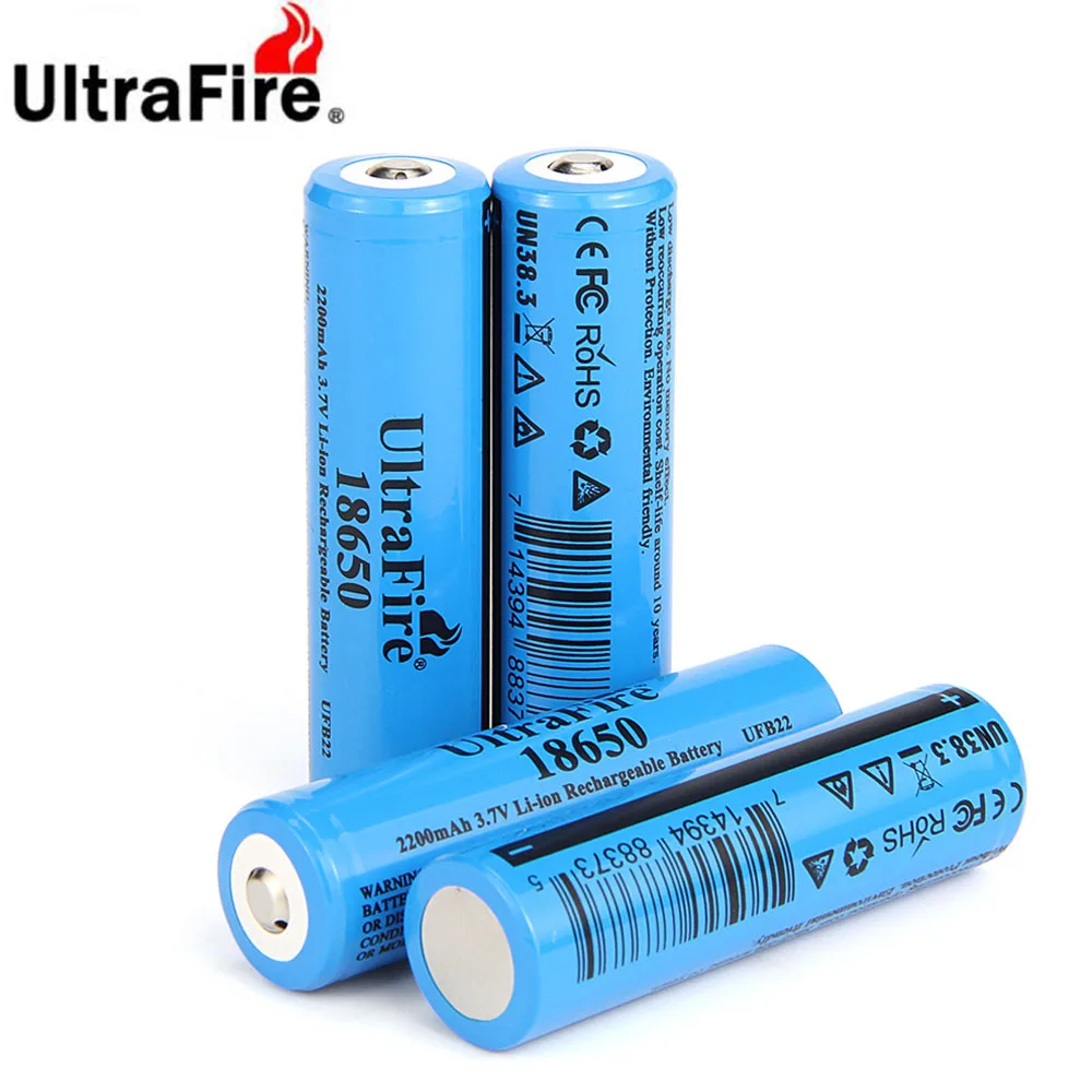 Ultrafire 100 Brand New Original 18650 Battery 2200mAh 3.7V LI ion