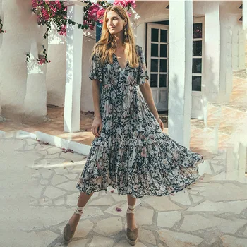 

Bath Exit Women Beach Plus Size Dress Tunics Woman Clothes Output Summer 2019 Print Wear Products Malaysia Bohemia Medium Length