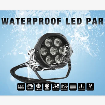 

SHEHDS Professional Aluminum IP65 Waterproof 7x18W/12W RGBW LED Par Lights With Controller For DJ Club Stage Party Disco