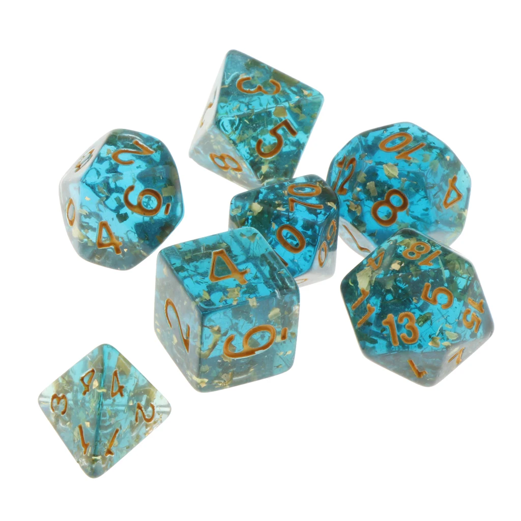 Pack of 7 Polyhedral Dices Table Board Games Party KTV for Dungeon & Dragons DND Dice Set Party Game Dices Hobby & Collectibles