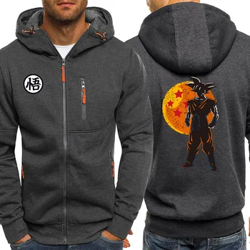 

Saiyan Anime Hoodie Men New Autumn Tracksuit Dragon Ball Jackets Zipper Hoodies Sweatshirts Casual Coat Harajuku Male Streetwear