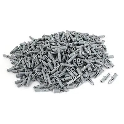 

1000 Pcs Plastic Anti-rotation Wall Mounted Expansion Nail Plug Gray 5mm x 25mm