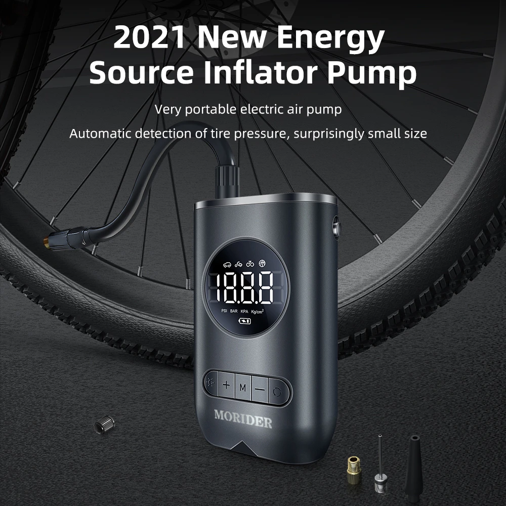 Bomba de inflado eléctrica portátil, Mini compresor de aire Digital inteligente inalámbrico, detección de presión de neumáticos para bicicleta y motocicleta|Bombas de bicicleta| - AliExpress